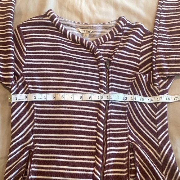 Lucky Brand Striped Jacket With Asymmetrical Zipper Size Medium - Picture 10 of 14